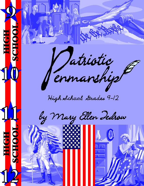 Patriotic Penmanship High School Grades 9 - 12 (cursive)